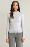 T-shirt raglan Dex, coloris gris chiné clair, vêtement porté