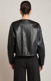 Veste en similicuir sans col Dex, coloris noir, vue de dos