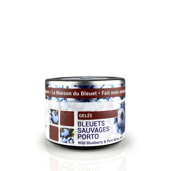 Gelée de bleuets sauvages et de porto, la maison du bleuet, lac-saint-jean, 106ml