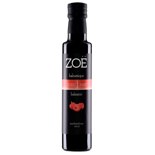 Vinaigre balsamique blanc infusé à la framboise 250 ml | Zoé | La Maison du Bleuet