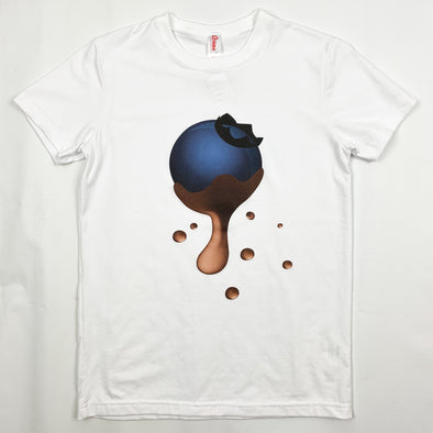 TSBLECHO-WH - T-SHIRT HUMORISTIQUE AVEC BLEUET CHOCOLAT ARSENO MAISON DU BLEUET